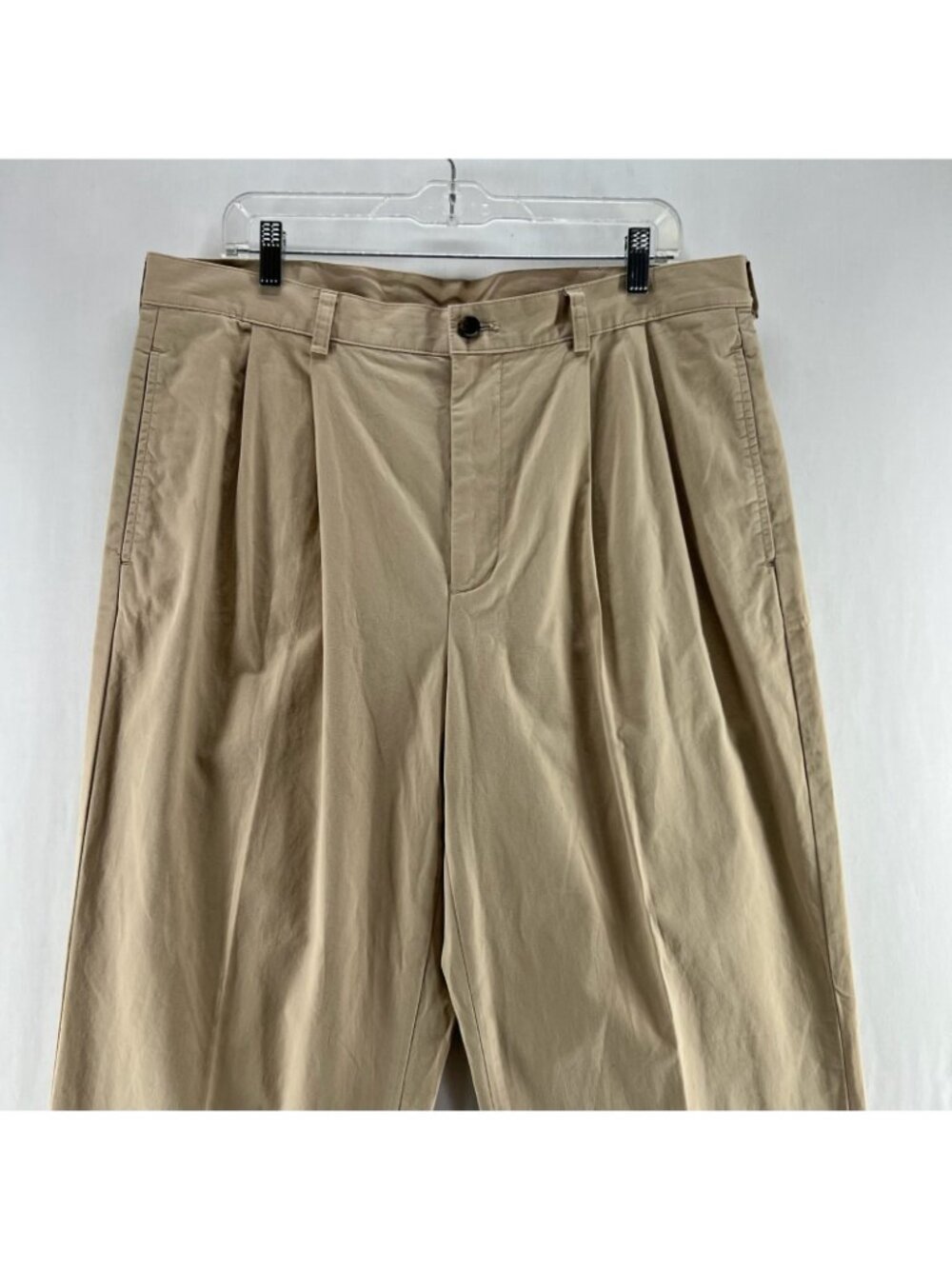 Brooks Brothers 346 Chino Pants Mens 36x32 Cotton Twill Pleated Cuffed Hem Beige - Picture 5 of 12